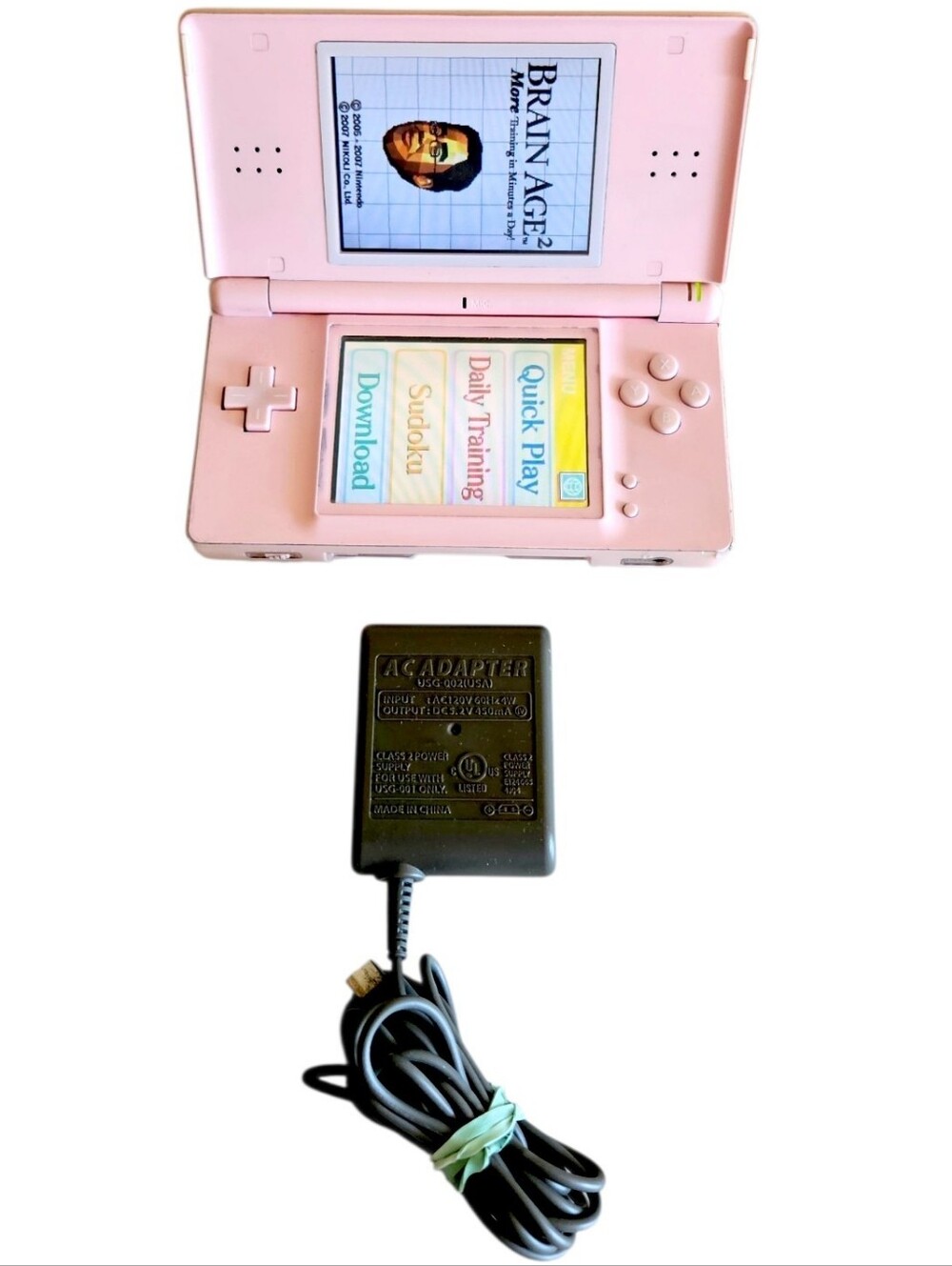 Nintendo Ds Lite Handheld Console System, w/Charger & Stylus! Tested & Working!